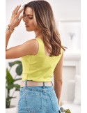 Knitted short top with straps fluo-green MP32854 - Online store - Boutique